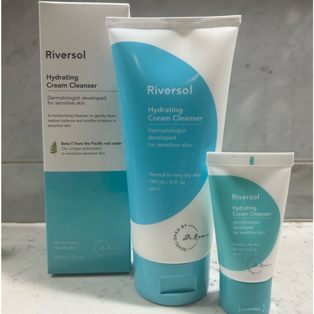 Riversol Hydrating Cream Cleanser 6 oz plus matching travel size (New in box)
